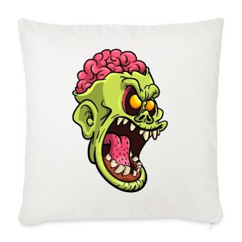 Wütender Gehirn-Zombiekopf - Sofakissenbezug 45 x 45 cm - Naturweiß  - Vorne