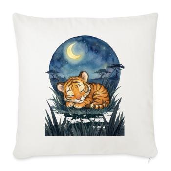 Schlafender Babytiger – Gute Nacht - Sofakissenbezug 45 x 45 cm - Naturweiß  - Vorne