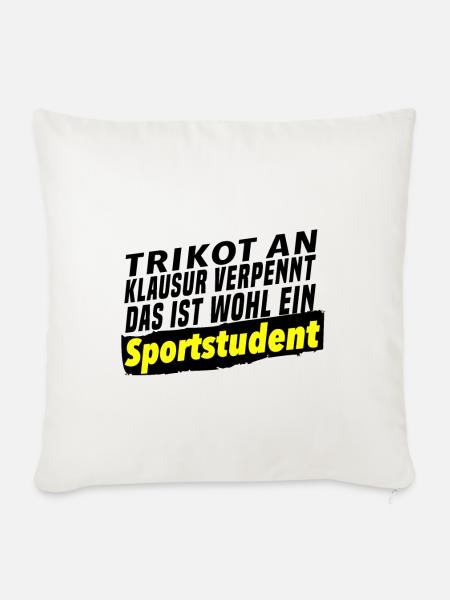 Sportstudent - Sofakissenbezug 45 x 45 cm - Naturweiß 