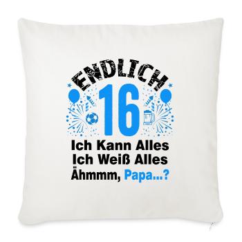 16 Geburtstag Junge Geschenk lustig 16. Ehrentag - Sofakissenbezug 45 x 45 cm - Naturweiß  - Vorne