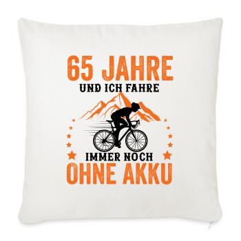 65 Geburtstag 65 Ehrentag 65 Jubiläum Radsport - Sofakissenbezug 45 x 45 cm - Naturweiß  - Vorne