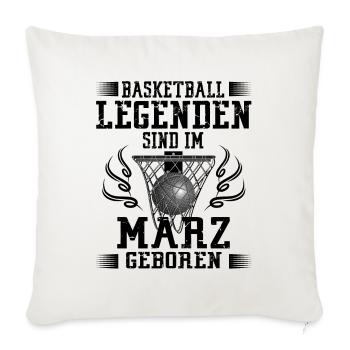 März Geburtstag Geschenk Basketball Basketballer - Sofakissenbezug 45 x 45 cm - Naturweiß  - Vorne