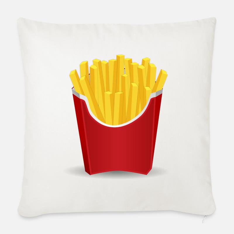 Pommes - Sofakissenbezug 45 x 45 cm - Naturweiß 