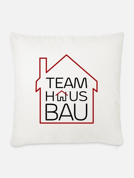 Team Hausbau - Sofakissenbezug 45 x 45 cm - Naturweiß 