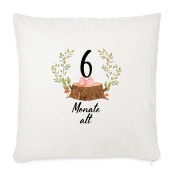 6 Monate alt - Sofakissenbezug 45 x 45 cm - Naturweiß  - Vorne