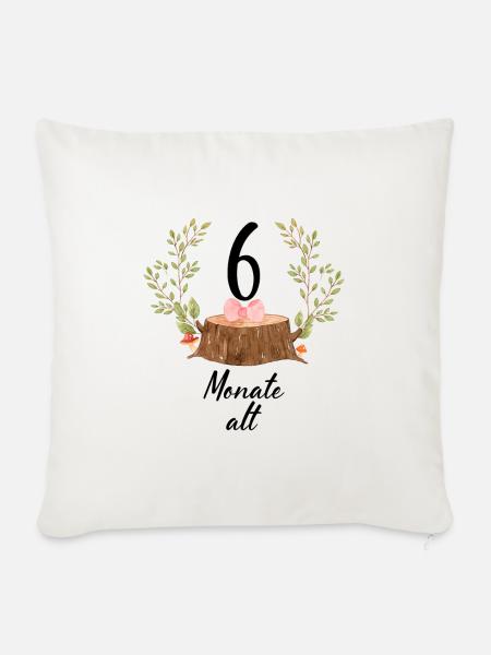 6 Monate alt - Sofakissenbezug 45 x 45 cm - Naturweiß