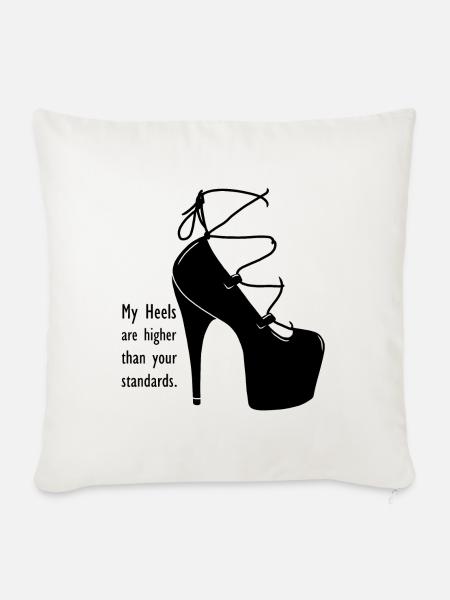 High Heel Schuh hohe Schuhe Illustration - Sofakissenbezug 45 x 45 cm - Naturweiß