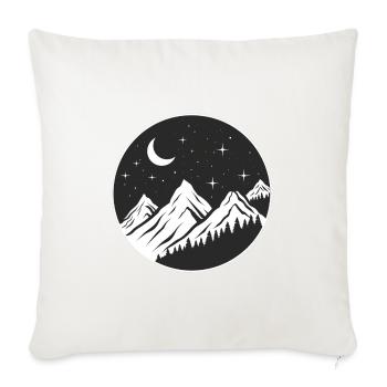Mountain logo, round logo, starry night - Sofa pillowcase 17,3'' x 17,3'' (45 x 45 cm) - natural white - Front