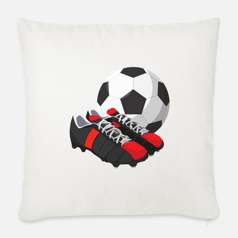 Fussballspiel - Sofakissenbezug 45 x 45 cm - Naturweiß 