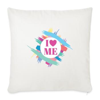 I Love Me Selbstvertrauen Ich Liebe Mich Herz - Sofakissenbezug 45 x 45 cm - Naturweiß  - Vorne