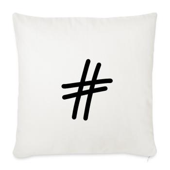 Hashtag - Sofakissenbezug 45 x 45 cm - Naturweiß  - Vorne