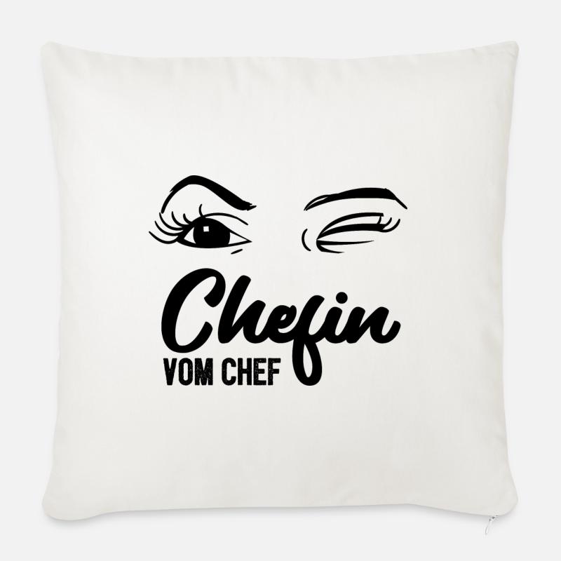 Chefin vom Chef - Geschäftsführer CEO Boss Leiter - Sofakissenbezug 45 x 45 cm - Naturweiß 