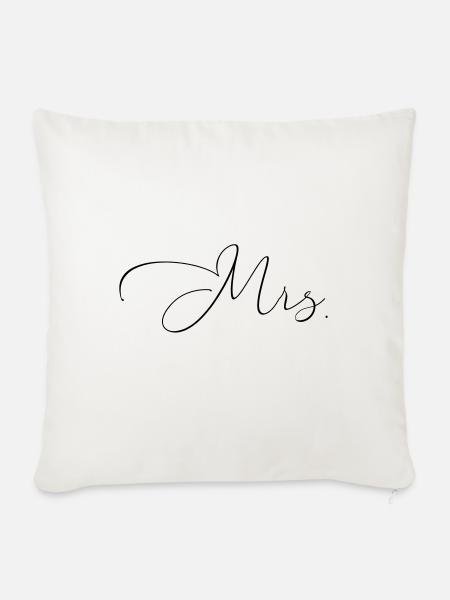 Mrs . - Sofakissenbezug 45 x 45 cm - Naturweiß