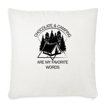 Tente Camping Camper Scout Bivouac - Housse de coussin décorative 45 x 45 cm - blanc nature - Devant