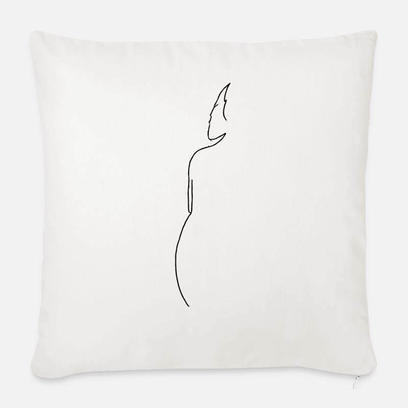 Asien - Sofakissenbezug 45 x 45 cm - Naturweiß 