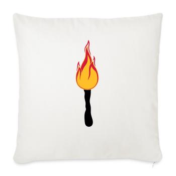 torch night walk light bright fire flame heis - Sofa pillowcase 17,3'' x 17,3'' (45 x 45 cm) - natural white - Front