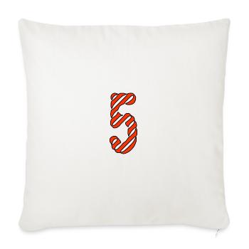 5. 5 ANS. 5e ANNIVERSAIRE. ANNIVERSAIRE 5 ANS. 5. - Housse de coussin décorative 45 x 45 cm - blanc nature - Devant
