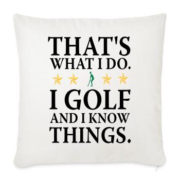 Ich do Golf - Sofa pillowcase 17,3'' x 17,3'' (45 x 45 cm) - natural white - Front
