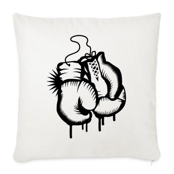 Two boxing gloves in graffiti style - Sofa pillowcase 17,3'' x 17,3'' (45 x 45 cm) - natural white - Front