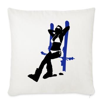 ski girl - Sofakissenbezug 45 x 45 cm - Naturweiß  - Vorne