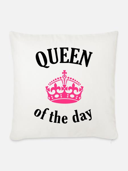 Queen of the day - Sofakissenbezug 45 x 45 cm - Naturweiß
