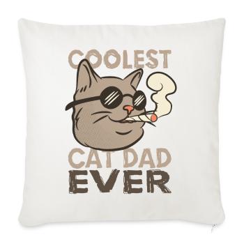 Cat Dad - Sofa pillowcase 17,3'' x 17,3'' (45 x 45 cm) - natural white - Front
