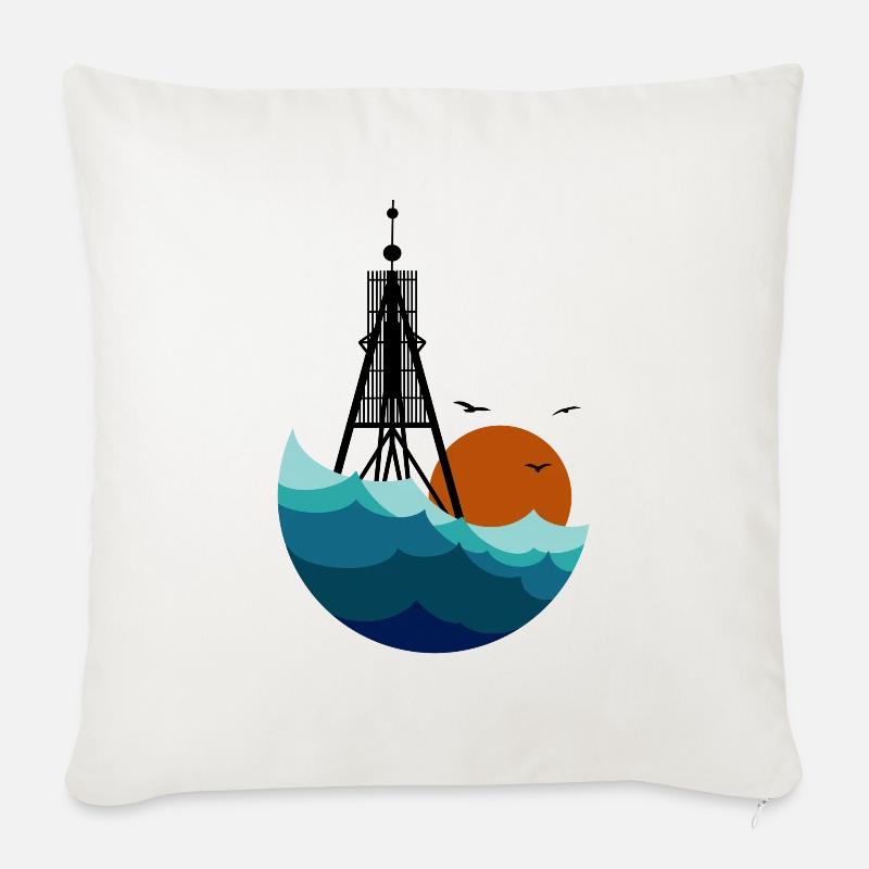 Cuocere e mare - Copricuscino per divano, 45 x 45 cm - bianco naturale