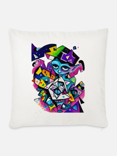 Graffiti - Sofakissenbezug 45 x 45 cm - Naturweiß