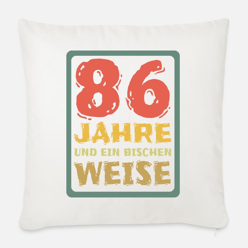 Alter 86 - Sofakissenbezug 45 x 45 cm - Naturweiß 