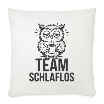 Team Sleepless – Tired Owl - Sofa pillowcase 17,3'' x 17,3'' (45 x 45 cm) - natural white - Front