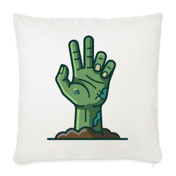 Grüne Zombie-Hand taucht aus dem Boden auf - Sofakissenbezug 45 x 45 cm - Naturweiß  - Vorne