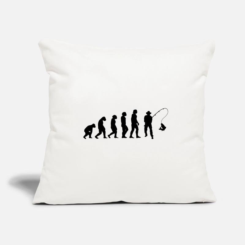 Évolution et pêche - Housse de coussin décorative 45 x 45 cm