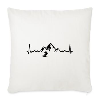 Heartbeat Mountain 1 and Snowboarding - - Sofa pillowcase 17,3'' x 17,3'' (45 x 45 cm) - natural white - Front