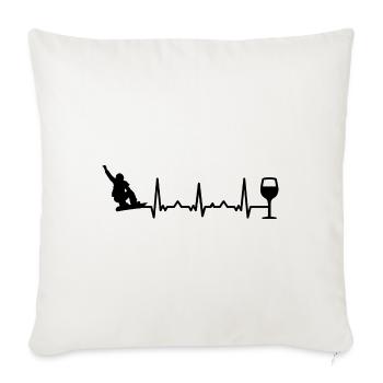 Heartbeat Wine et Snowboard - (2) - Housse de coussin décorative 45 x 45 cm - blanc nature - Devant