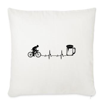 Heartbeat Bière et Cyclisme - - Housse de coussin décorative 45 x 45 cm - blanc nature - Devant