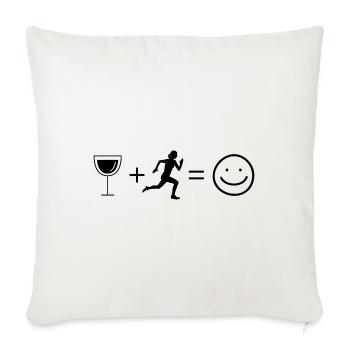 Wine Smile Face and Running 1 - - Sofa pillowcase 17,3'' x 17,3'' (45 x 45 cm) - natural white - Front