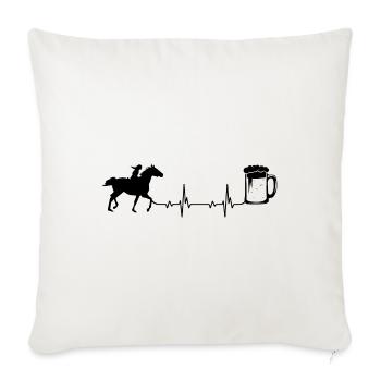 Heartbeat Bière et Cheval - (2) - Housse de coussin décorative 45 x 45 cm - blanc nature - Devant