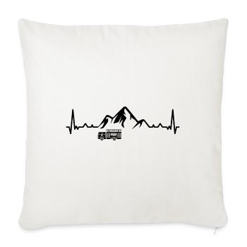 Heartbeat Mountain 1 and Fire Brigade Brigader - (2) - Sofa pillowcase 17,3'' x 17,3'' (45 x 45 cm) - natural white - Front