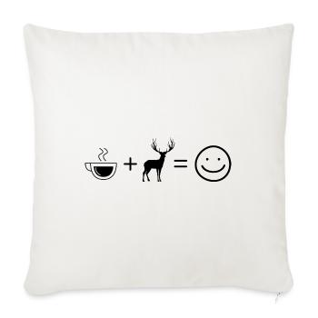 Café Smile Face et Chasse 2 - - Housse de coussin décorative 45 x 45 cm - blanc nature - Devant
