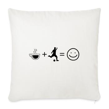 Kaffee Smile Face und Fußball 1 - - Sofakissenbezug 45 x 45 cm - Naturweiß  - Vorne