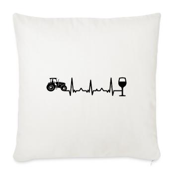Heartbeat Vin et Agriculture - - Housse de coussin décorative 45 x 45 cm - blanc nature - Devant