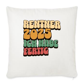 Rentner 2025 - Sofakissenbezug 45 x 45 cm - Naturweiß  - Vorne