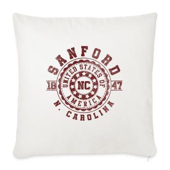 Sanford NC | North Carolina Reise Geschenk - Sofakissenbezug 45 x 45 cm - Naturweiß  - Vorne