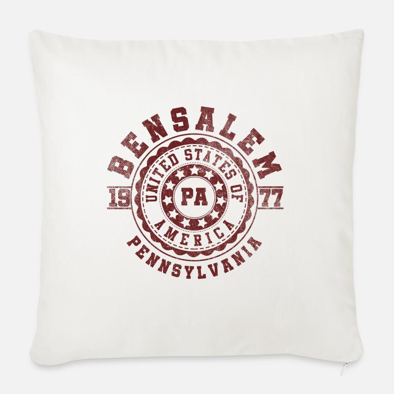 Bensalem PA | Pennsylvania - & Geschenk - Sofakissenbezug 45 x 45 cm - Naturweiß 