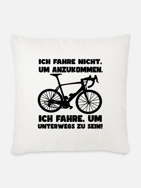 Lustiger Spruch für Rennradfahrer - Sofakissenbezug 45 x 45 cm - Naturweiß