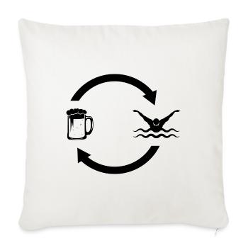 Flèches de chargement de bière et natation - - Housse de coussin décorative 45 x 45 cm - blanc nature - Devant