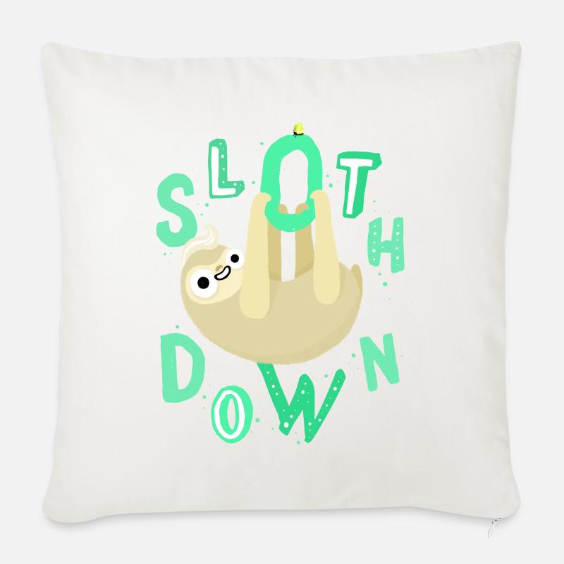 Sloth wisdom - Sofa pillowcase 17,3'' x 17,3'' (45 x 45 cm) - natural white