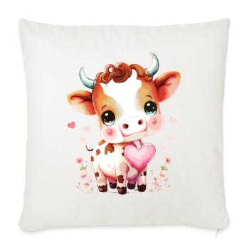 Cute cow - Sofa pillowcase 17,3'' x 17,3'' (45 x 45 cm) - natural white - Front