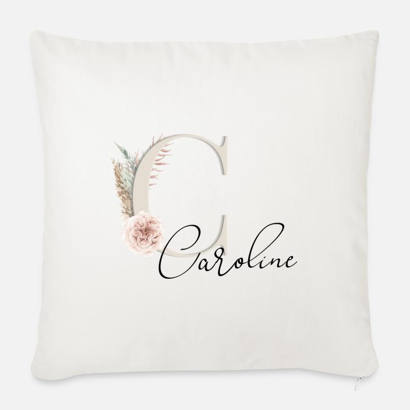 Caroline! Nom Boho - Housse de coussin décorative 45 x 45 cm - blanc nature