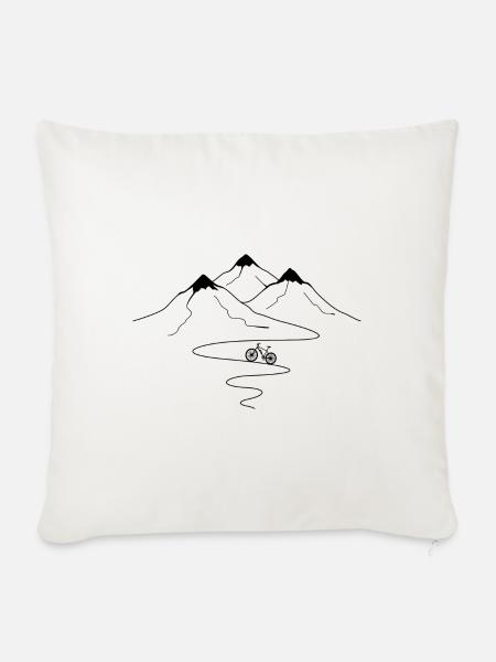 Bergwegkurven und ebike - - Sofakissenbezug 45 x 45 cm - Naturweiß